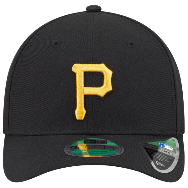 New Era Pirates Player Replica 9FORTY Cap - Men's - Black/Yellow - Image 2