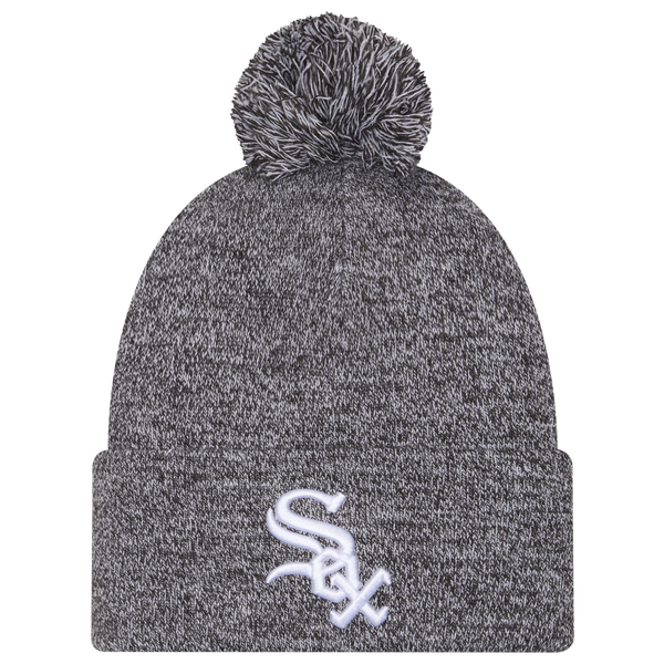 New Era White Sox Marl Pom Knit - Adult - Black