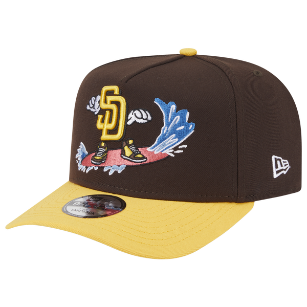 New Era Padres 9Fifty A-Frame Cartoon Cap - Adult - Yellow/Brown