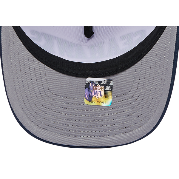 New Era Seahawks 9Forty A-Frame 2T Arch Cap - Adult - White/Navy - Image 5