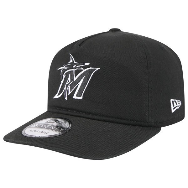 New Era Marlins Core 19TWENTY Cap - Adult - Black/Black/White
