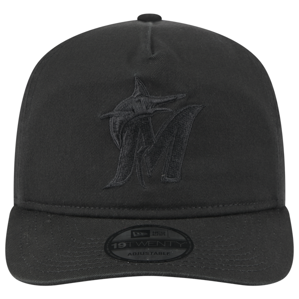 New Era Marlins Core 19TWENTY Cap - Adult - Black/Black/Black - Image 2