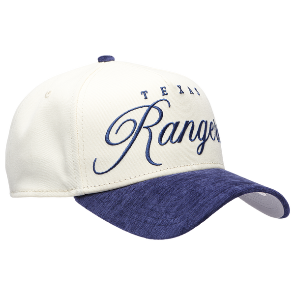 New Era Rangers 2 Tone Velvet Script Cap - Adult - White/Royal - Image 3