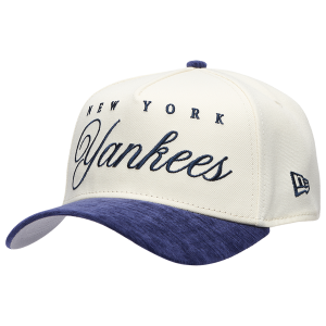 New Era Yankees 2 Tone Velvet Scrip Cap - Adult - White/Navy