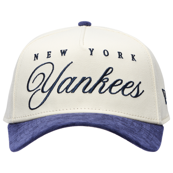 New Era Yankees 2 Tone Velvet Scrip Cap - Adult - White/Navy - Image 2