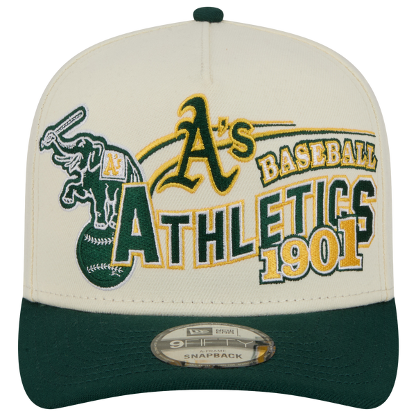 New Era Athletics 9FIFTY A-Frame Classic Cap - Adult - White/Green - Image 2