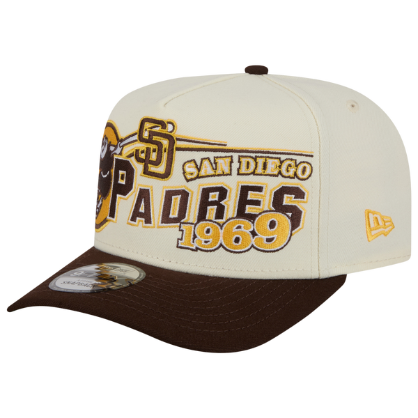 New Era Padres 9FIFTY A-Frame Classic Cap - Adult - White/Brown