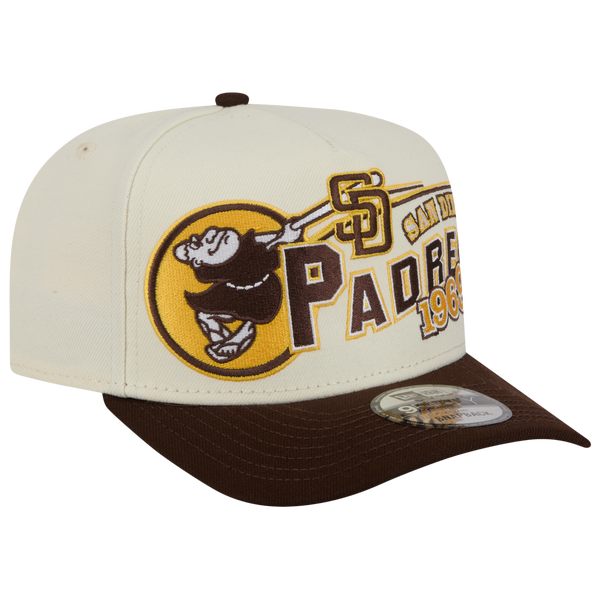 New Era Padres 9FIFTY A-Frame Classic Cap - Adult - White/Brown - Image 3