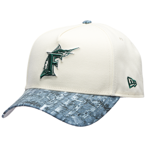 New Era Marlins 9FORTY A-Frame Tonal RT Cap - Adult - Olive Realtree/Chrome