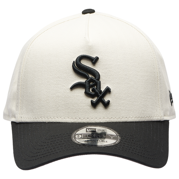 New Era White Sox 940AF Herringbone Cap - Adult - White/Black - Image 2