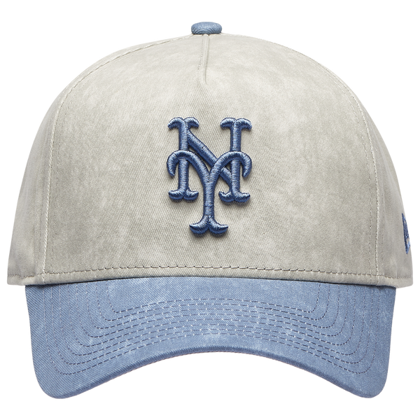 New Era Mets 9FORTY A-Frame Washed Cap - Adult - Grey/Navy - Image 2