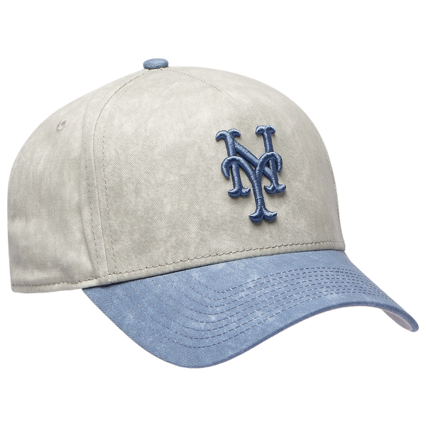 New Era Mets 9FORTY A-Frame Washed Cap - Adult - Grey/Navy - Image 3