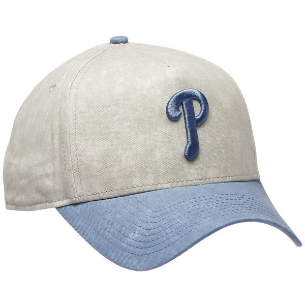 New Era Phillies 9FORTY A-Frame Washed Cap - Adult - Grey/Navy - Image 3