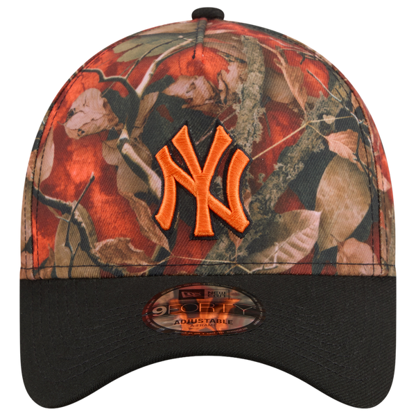 New Era Yankees 9FORTY A-Frame Leaves Cap - Adult - Orange/Multi - Image 2