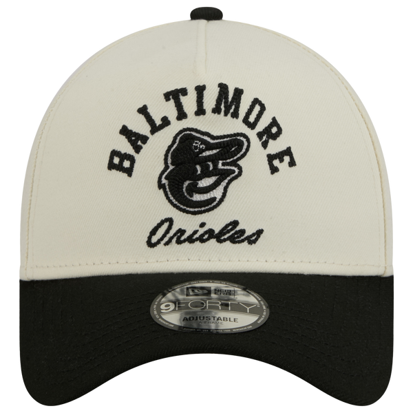 New Era Orioles 9FORTY A-Frame UPSD Arch Cap - Adult - White/Black - Image 2