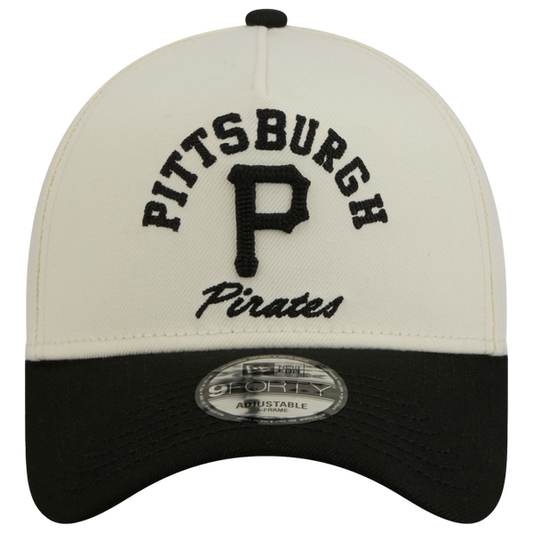 New Era Pirates 9FORTY A-Frame UPSD Arch Cap - Adult - White/Black - Image 2