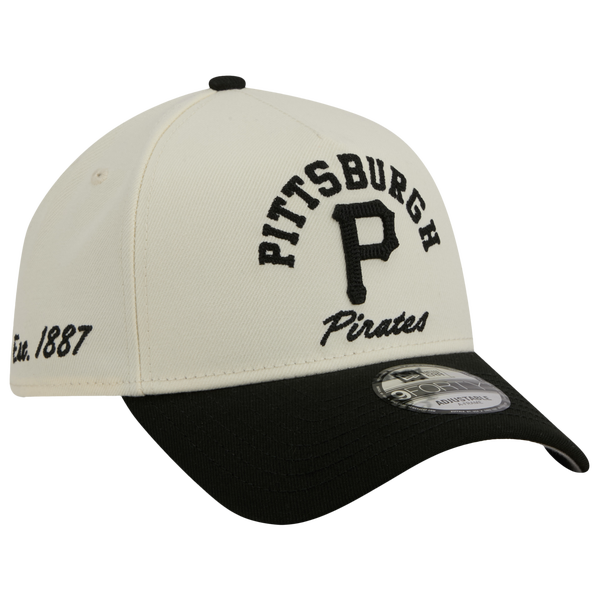 New Era Pirates 9FORTY A-Frame UPSD Arch Cap - Adult - White/Black - Image 3