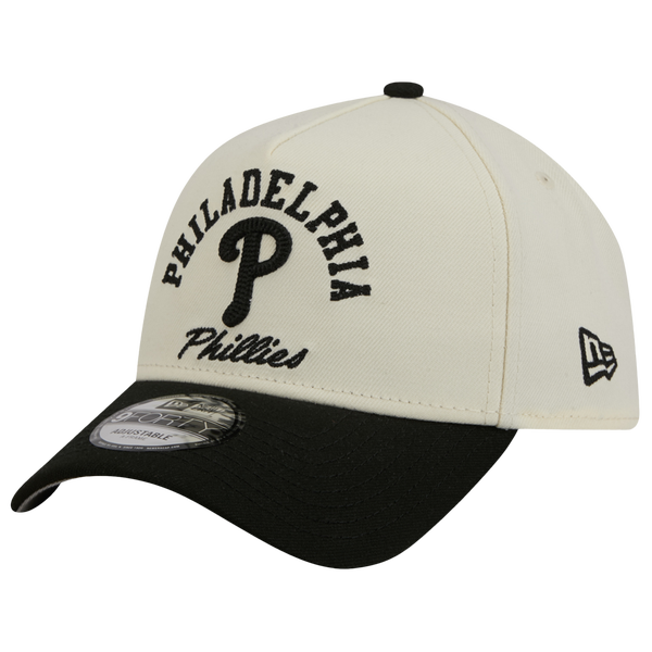 New Era Phillies 9FORTY A-Frame UPSD Arch Cap - Adult - Black/White