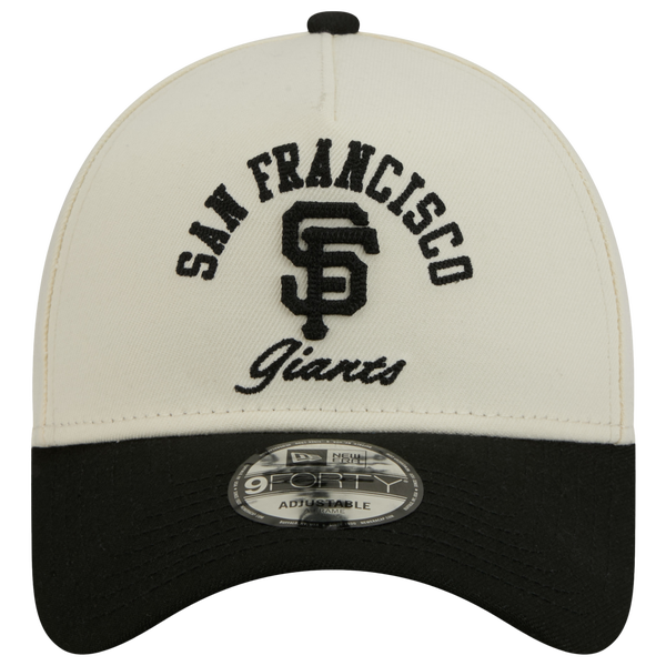 New Era Giants 9FORTY A-Frame UPSD Arch Cap - Adult - White/Black - Image 2