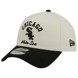 New Era White Sox 9FORTY A-Frame UPSD Arch Cap - Adult - Black/White