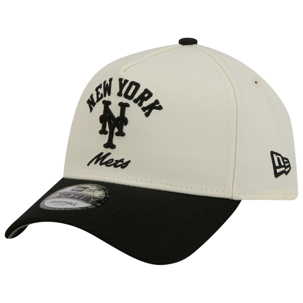 New Era Mets 9FORTY A-Frame UPSD Arch Cap - Adult - White/Black