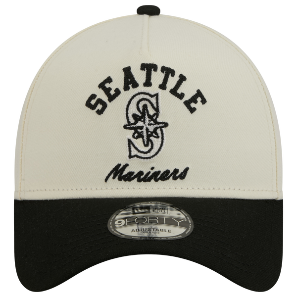 New Era Mariners 9FORTY A-Frame UPSD Arch Cap - Adult - White/Black - Image 2