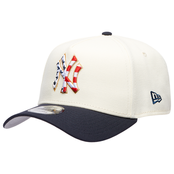New Era Yankees 940 A Frame American Stars Cap - Adult - White/Navy