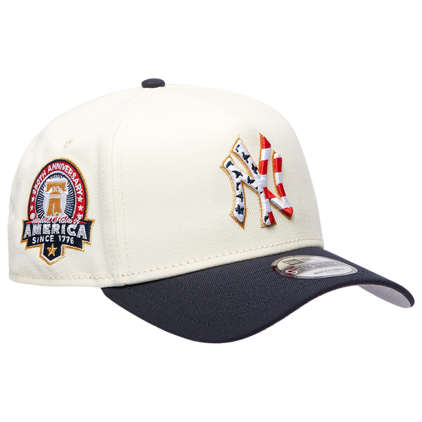 New Era Yankees 940 A Frame American Stars Cap - Adult - White/Navy - Image 3