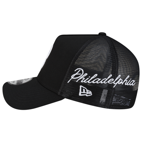 New Era Phillies 940AF Script Trucker Cap - Adult - Black - Image 6