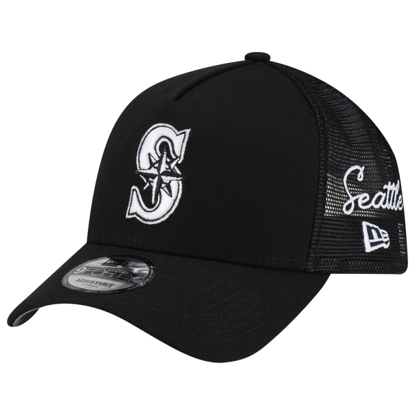 New Era Marieners 940AF Script Trucker Cap - Adult - Black