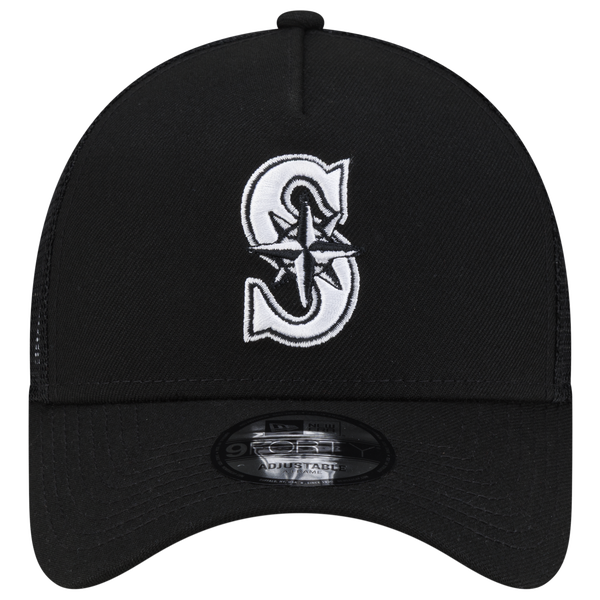 New Era Marieners 940AF Script Trucker Cap - Adult - Black - Image 2