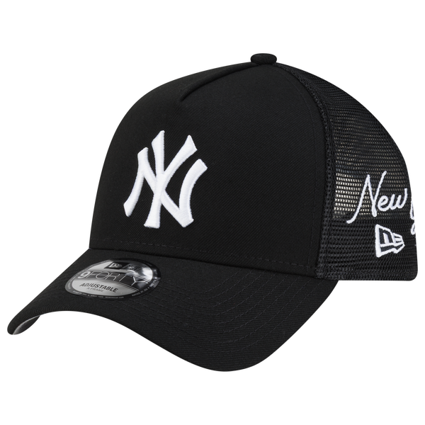 New Era Yankees 940AF Script Trucker Cap - Adult - Black