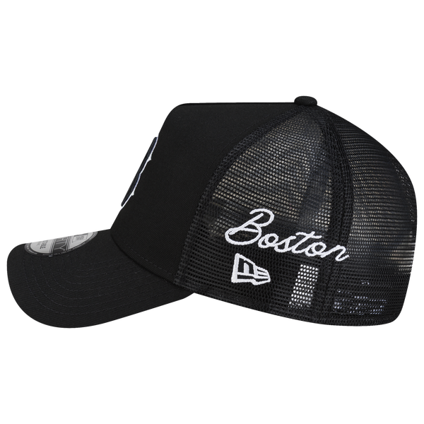 New Era Red Sox 940AF Script Trucker Cap - Adult - Black - Image 4