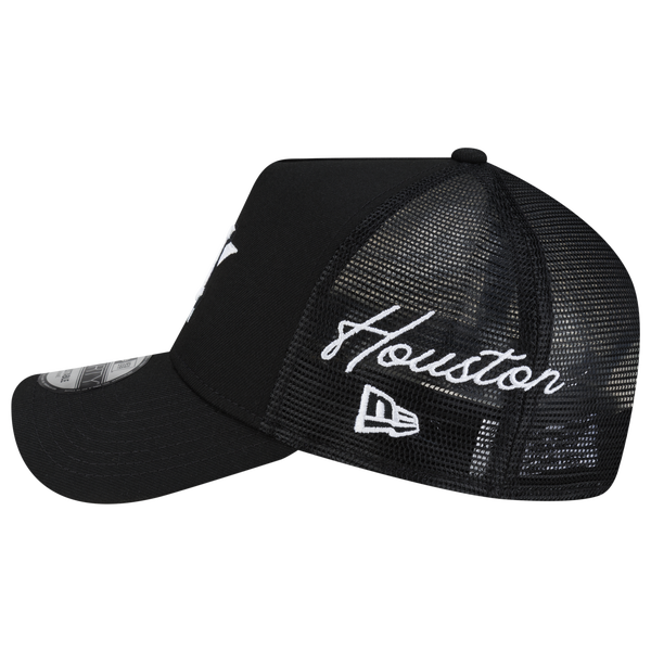 New Era Astros 940AF Script Trucker Cap - Adult - Black - Image 6
