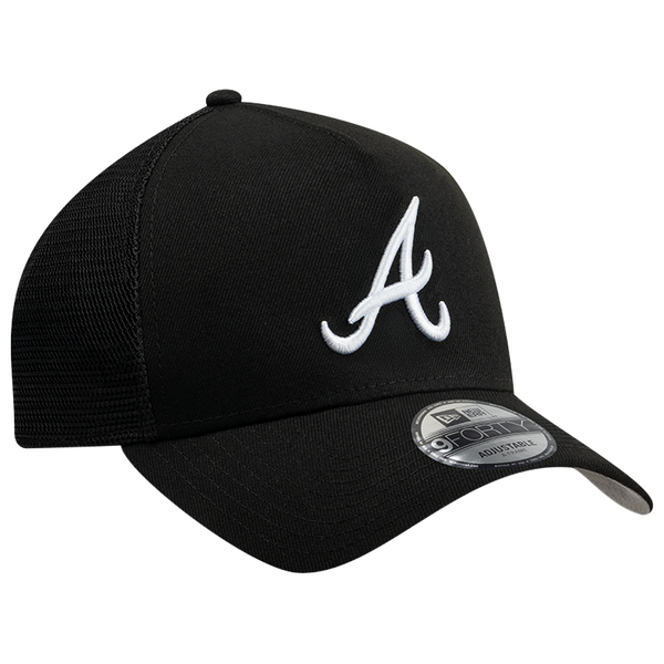 New Era Braves 940AF Script Trucker Cap - Adult - Black - Image 3