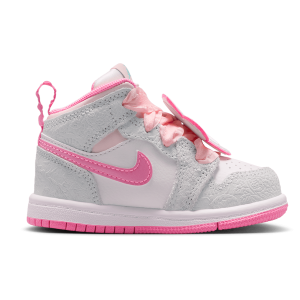 Jordan Jordan 1 Mid SE - Girls' Toddler - Vast Grey/Pink Glow/Sail