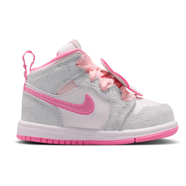 Jordan Jordan 1 Mid SE - Girls' Toddler - Vast Grey/Pink Glow/Sail