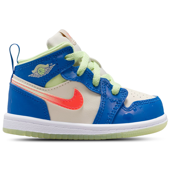 Jordan AJ 1 Mid SE - Boys' Toddler - Blue/Tan/Volt
