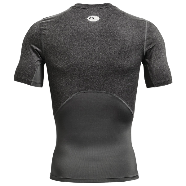 Under Armour HeatGear Compression S/S T-Shirt - Men's - Carbon Heather/Black - Image 3