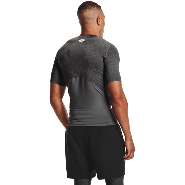 Under Armour HeatGear Compression S/S T-Shirt - Men's - Carbon Heather/Black - Image 5