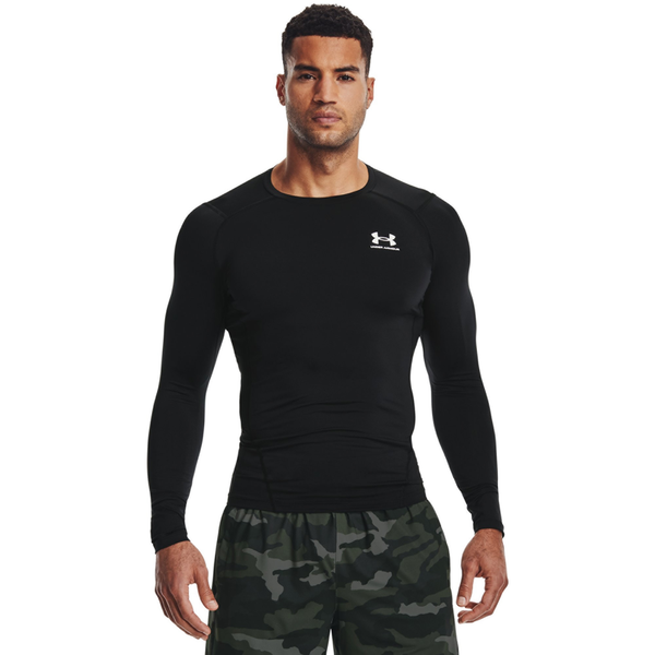 Under Armour HeatGear Armour Comp L/S T-Shirt - Men's - White/Black - Image 4