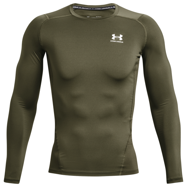 Under Armour HeatGear Armour Comp L/S T-Shirt - Men's - Marine Od Green/White