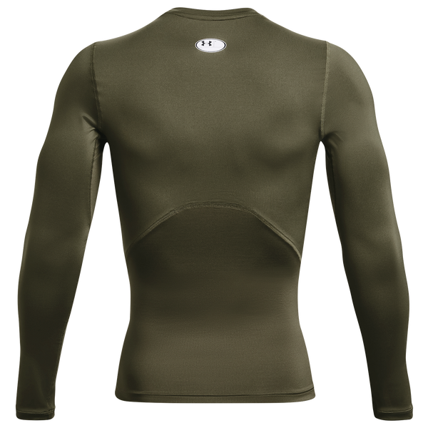Under Armour HeatGear Armour Comp L/S T-Shirt - Men's - Marine Od Green/White - Image 2