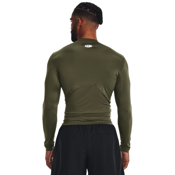 Under Armour HeatGear Armour Comp L/S T-Shirt - Men's - Marine Od Green/White - Image 4
