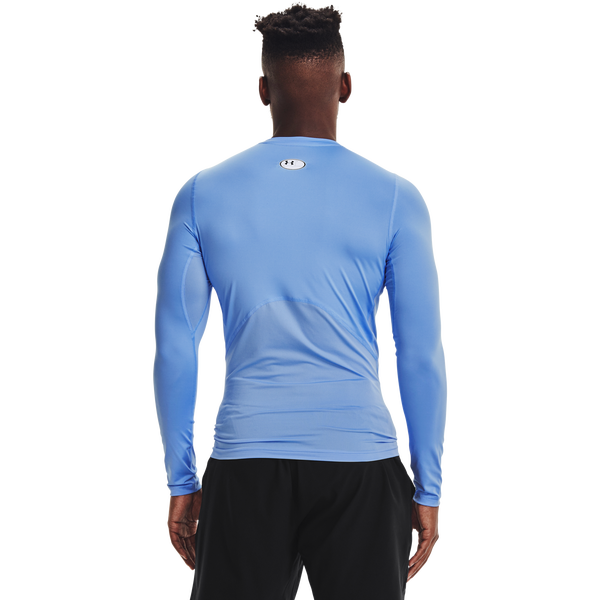 Under Armour HeatGear Armour Comp L/S T-Shirt - Men's - Carolina Blue/White - Image 2