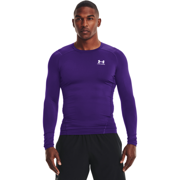 Under Armour HeatGear Armour Comp L/S T-Shirt - Men's - Purple/White - Image 4