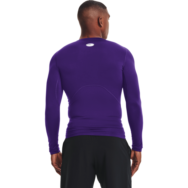 Under Armour HeatGear Armour Comp L/S T-Shirt - Men's - Purple/White - Image 5