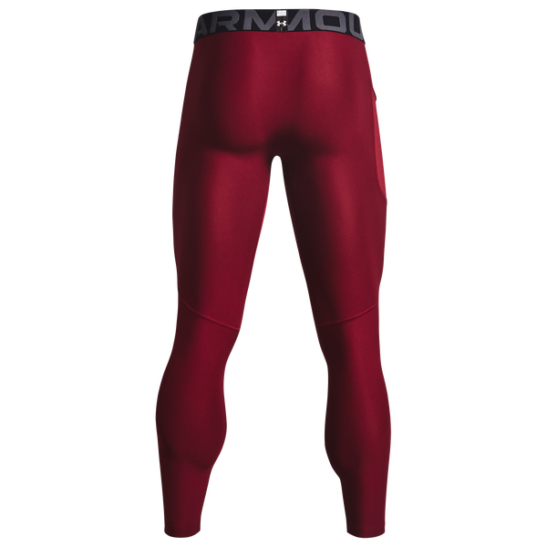 Under Armour HG Armour 2.0 Compression Tights - Men's - Cardinal/White - Image 4