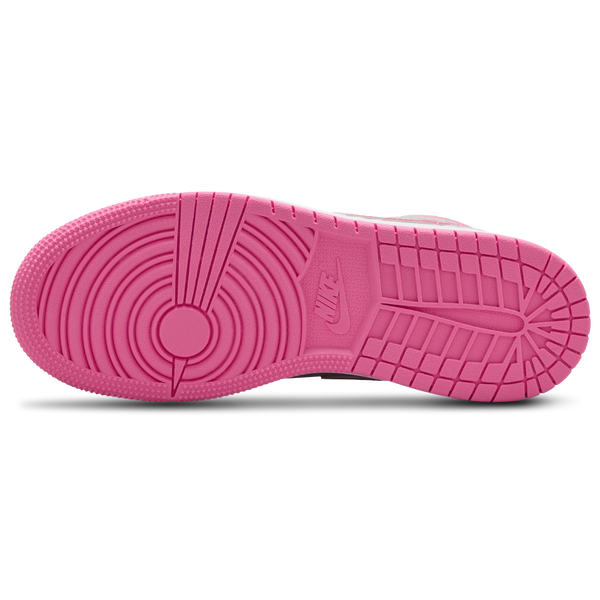 Jordan Air Jordan 1 Mid SE - Girls' Grade School - Vast Grey/Pink Glow/Sail - Image 5