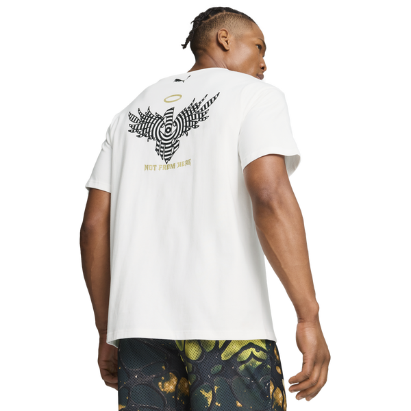 PUMA Footlocker 50th Anniversary Melo Logo T-Shirt - Men's - White/Gold/Black - Image 2
